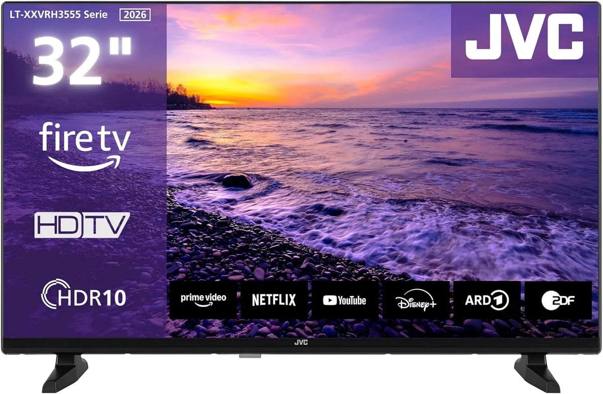JVC LT-32VRH3555, Chytré televizory, TV 32 palců Požární TV s HD Ready rozlišení Smart TV, Černá, 32V, 80 cm