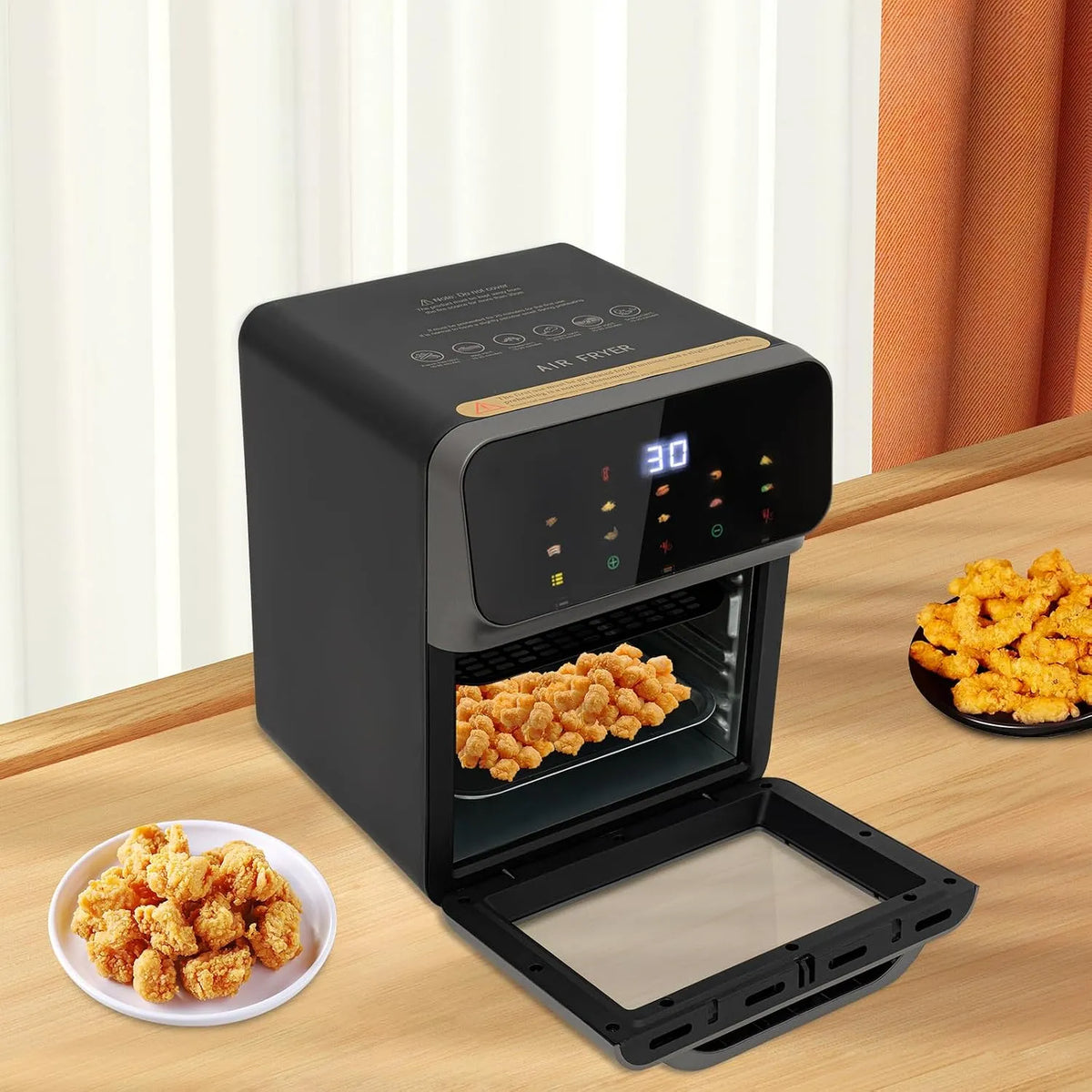 MooBeey, Mini trouby, 1350W Mini trouba drawer- jako trouba s LCD dotykovým displejem, 13L elektrická, Černá / stříbrná, 1350W, 13L, 3, 43 g
