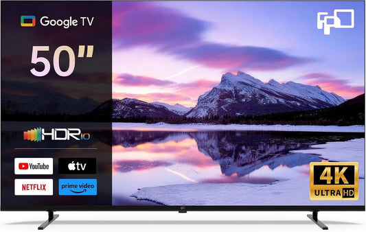 FPD CG50, Přenosné televizory, 50 palců TV, 4K Google TV s Dolby Atmos & Vision ( ), Černá, 4K