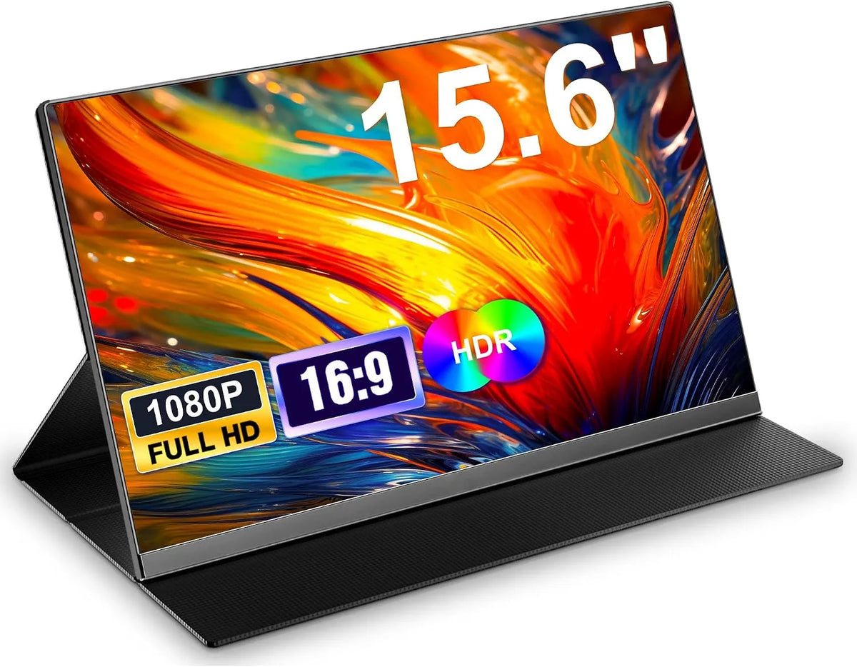 Laptomo 1080P, Monitory, 15.6 'Přenosný monitor, FHD Přenosný monitor s ochranným pouzdrem, Přenosný, Černá, 15.6 ', 1920 x 1080, 0, 8 KG