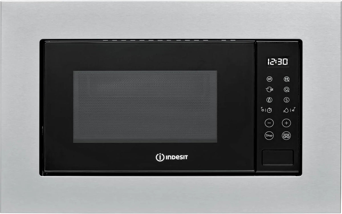 Indesit GX.1, Mikrovlnné trouby s grilem, MWI 120 - Built- v mikrovlnné troubě s grilem 20 l. Maximální výkon Mikrovlnná, Černá / stříbrná, 120 G