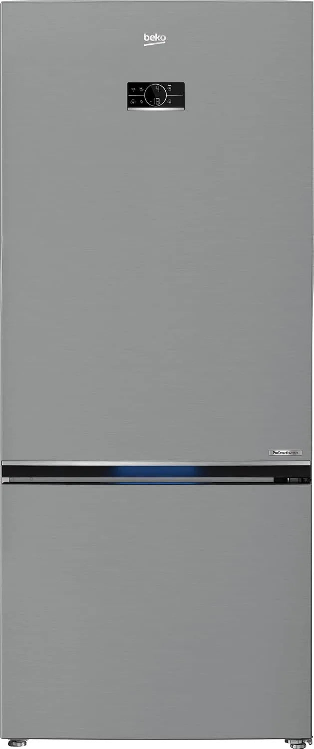 Beko B7RCNE595ZXPW, Kombinované chladničky s mrazákem, freestanding chladnička-mrazák, velká lednička, 551 l netto objem, NoFrost, Stříbrná, 551 l