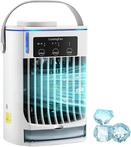 MEIION 3-in-1, Stolní ventilátory, Tundra Freeze Nový a vylepšený model 2025 Přenosný 3in-1 mini vytlačovací chladič, Bílá