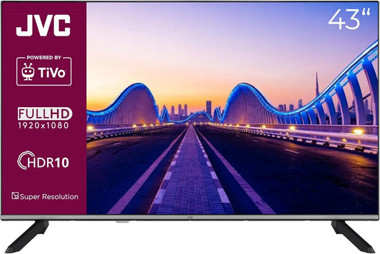 JVC LT-43VF7555, Přenosné televizory, LT- TV 43 palců Smart TV s Full HD rozlišením a HDR, Černá, 43V, Full HD, 108 cm