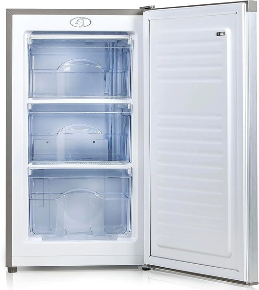 PRIMO PR149DV, Mrazničky, Mrazicí stůl Top - 64 l - Stříbro - Freestanding, Reversible - Mrazicí box, Stříbrná, 64 l, 48 x 50 x 85 cm