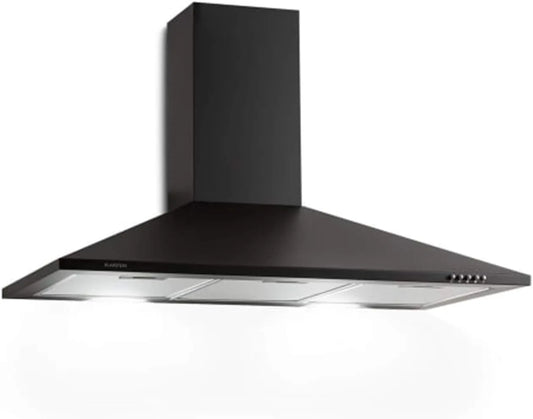 Klarstein 90-ti 310m3, Nástěnné digestoře, Výška stupňového odpružení - průchodnost stěny, průchodnost stěny, 65 W, Černá, 3 v, 2, 5 W