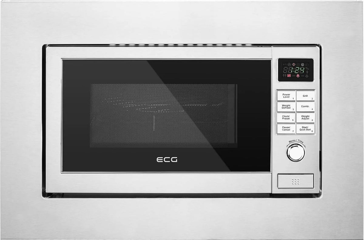 ECG, Mikrovlnné trouby s grilem, MTD 2081 VGSS mikrovlnná instalace, Černá / stříbrná, 2081 V, 800W, 1000W, 20 l