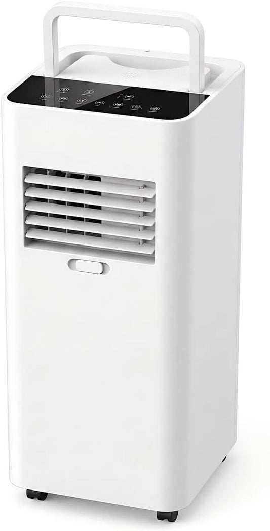 GIOFEOIK, Mobilní klimatizace, Přenosná klimatizace 7000 BTU, chladí místnosti do 300 m2 s odvlhčovačem a, Bílá, 7000 BTU, 30dB, 2 v