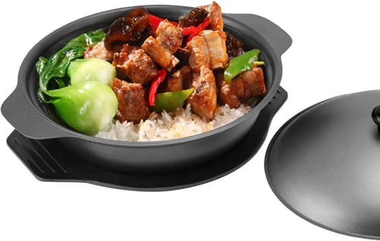 LRTYZBD, Kotoučové válečky, Mini vlna z litiny s víkem, indukční sporák, stůl, čínský jílový hrnec, kazetová, Černá, 24 cm, 16 cm, 18 cm, 20 cm