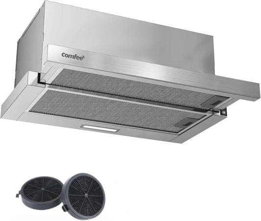 Comfee CHL03M21S, Výsuvné digestoře, Plochý štít 60cm Extension A + Silver, Stříbrná, 60cm, 4 L