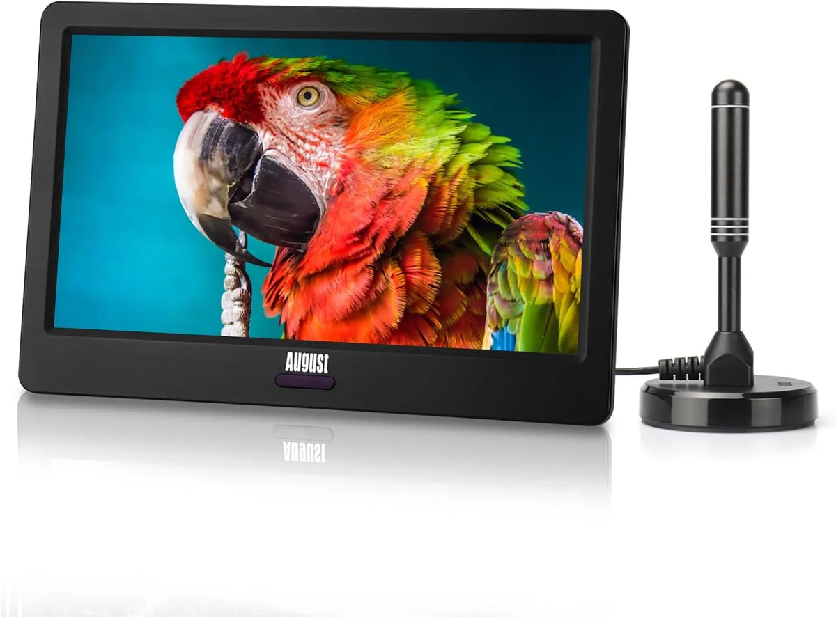 August DA900D, TV a domácí kino, Srpen 9 přenosná miniTV s funkcí akumulátoru a záznamu (PVR), Černá, 9 ', 22.9cm, 1024x600, 2 L