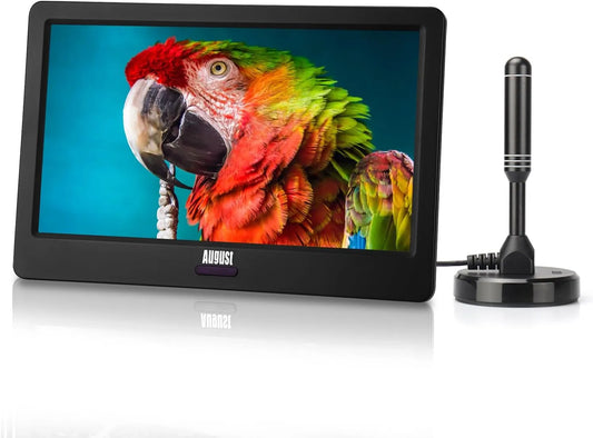 August DA900D, TV a domácí kino, Srpen 9 přenosná miniTV s funkcí akumulátoru a záznamu (PVR), Černá, 9 ', 22.9cm, 1024x600, 2 L