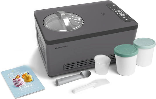 Springlane Kitchen, Zmrzlinářské výrobky, Springlane výrobník ledu a jogurtu Elisa 2.0 L s kompresorem samochlazení 220 W, Stříbro / antracit