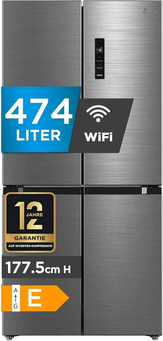 Midea MDRF632FIE46, Kombinované chladničky s mrazákem, Multi- dveře Chladník-Mrazič, 474 L, NoFrost, Bílá, 295 kW, 65.3 cm