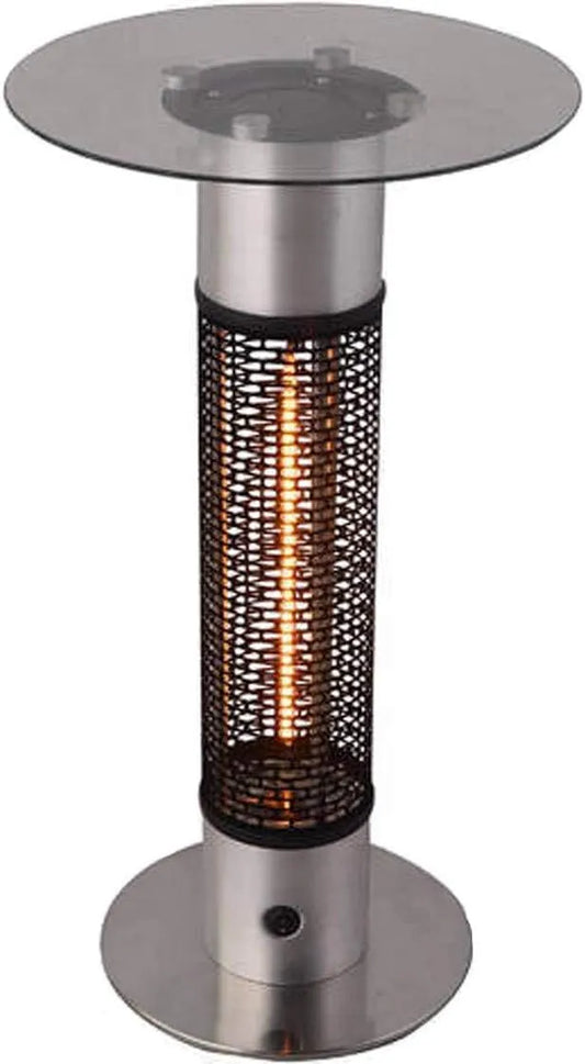 GMR, Vyhřívací zařízení, Kulatý stolečný sporák z oceli s broušeným dříkem 1500 W s patou z nerezové oceli, Stříbrná, 1500 W, 55 v, 12 kg