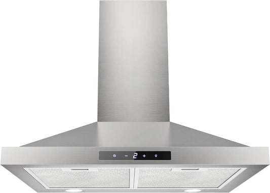 FIREGAS 335m3, Nástěnné digestoře, Dolní kapota 60 cm, nástěnná kapota / h s dotykovým provozem a LED osvětlením, Stříbrná, 60 cm, 65 dB, 1.5W