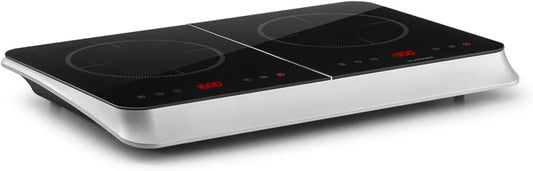 Klarstein, Varné desky, InnoChef - dvojitá indukční varná deska, mobilní varná deska, 3400 W, ovládání, Stříbrná, 2000 W, 1400 W