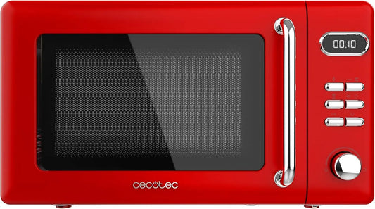Cecotec, Mikrovlnné trouby s grilem, mikrovlnná trouba s grilem, ProClean 5110 Retro Red, 20 L, 700 W, Červená