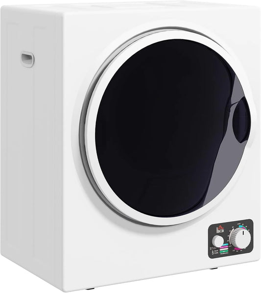 HOMCOM, Odvětrávací sušičky, Mini Sušička oblečení 4 kg 4 programy až 65 ° C nástěnný montér bílý, Bílá, 4 kg, 850W, 33L, 2, 5 kg