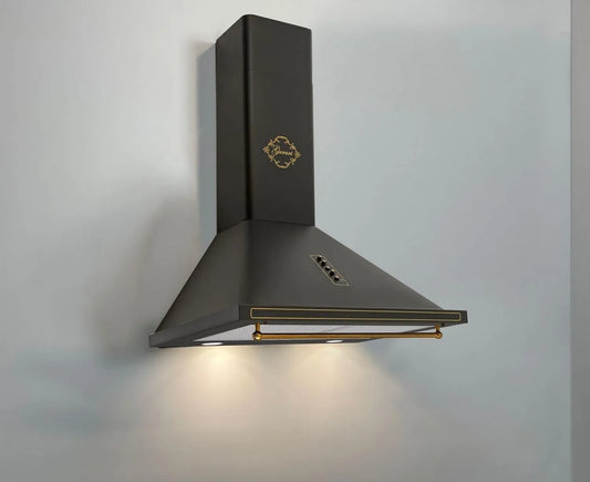 Gurari, Nástěnné digestoře, nástěnná kapota 60 cm GCH 975 Bl 6 Retro rozsah kapota v černé, Černá, 60 cm, 6 v, 600 mm, 1040 mm