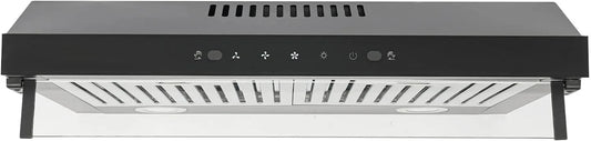 cunnyend, Nástěnné digestoře, odsávací kapota 60 cm, noxybilní ventilátor ventilátoru pro ventilátor, Černá / stříbrná, 60 cm, 2 × 1, 5 W