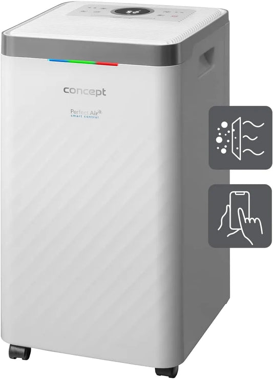 Concept OV2012, Odvlhčovače vzduchu, Koncept Odvlhčovač vzduchu s čidlem vzduchu 210 Watt ovládání dotykového systému, Bílá, 210 W, 45 dB, 12 l