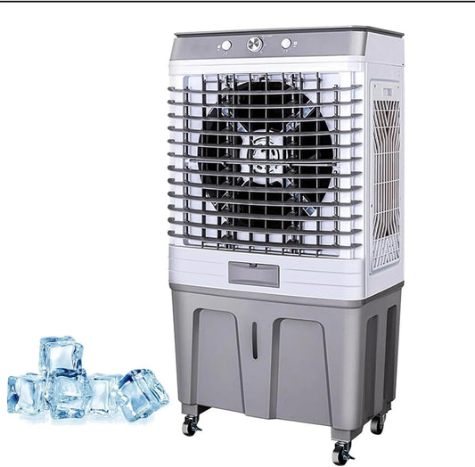 BYFHHHH 60Liter-Wassertank, Mobilní klimatizace, 3 V 1 Přenosný vzduchový kondicionér, odpařovač, 60L vodní nádrž, 120 ° Wide-úhel, Bílá, 60L