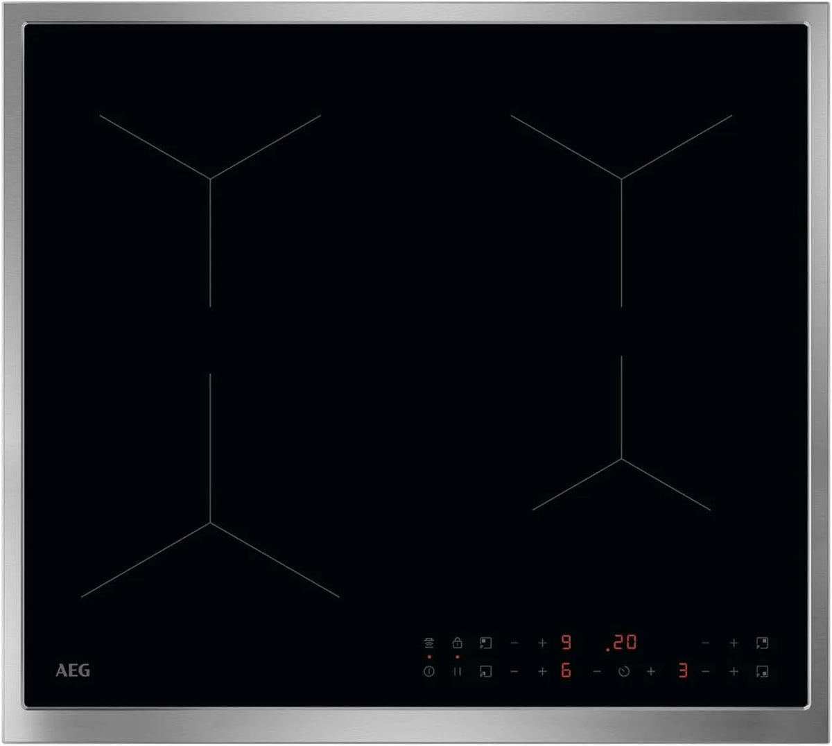 AEG OIN64A00XB, Varné desky, samostatná indukční varná deska, Černá, 60 cm, 3700 W, 210 mm, 2800 W