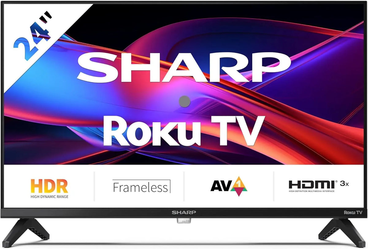 SHARP cm/24 24GD2225E, Televizory, HD Ready Smart TV, (60 cm / 24 palců, Roku TV, Bezrámové, HDR10, Dolby Digital), Černá, 24G, 60 cm