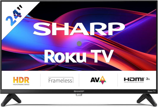 SHARP cm/24 24GD2225E, Televizory, HD Ready Smart TV, (60 cm / 24 palců, Roku TV, Bezrámové, HDR10, Dolby Digital), Černá, 24G, 60 cm