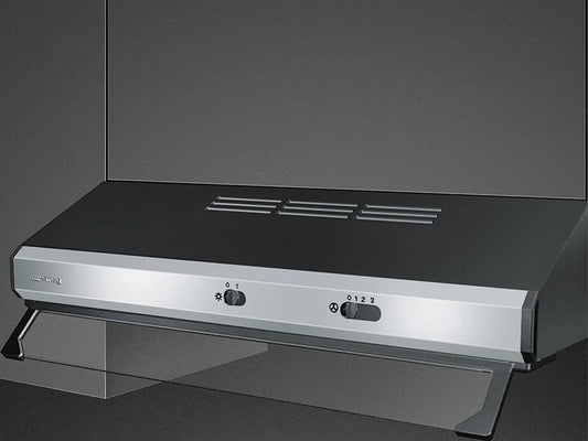 Smeg, Podstavné digestoře, Cappa incasso Frontalino a vista, Černá / stříbrná, 72 dB, 4 W, 60 kW, 133 W