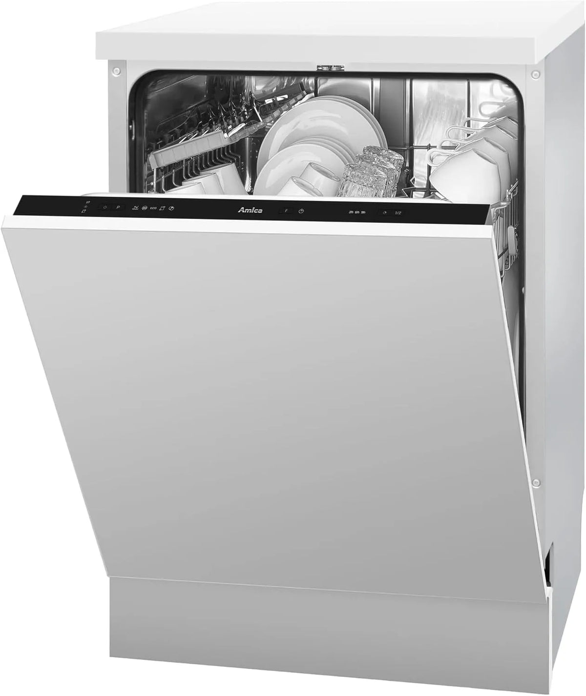 Amica, Myčky nádobí, 60 cm, EGSPV 597 201 built- in myčka nádobí / 60 cm / plně integrovaná myčka nádobí (bez, Stříbrná, 92 kW, 11.0 l